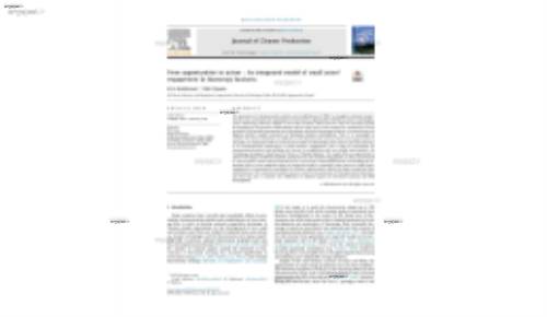 From opportunities to action - An integrated model of small actors’ engagement in bioenergy business